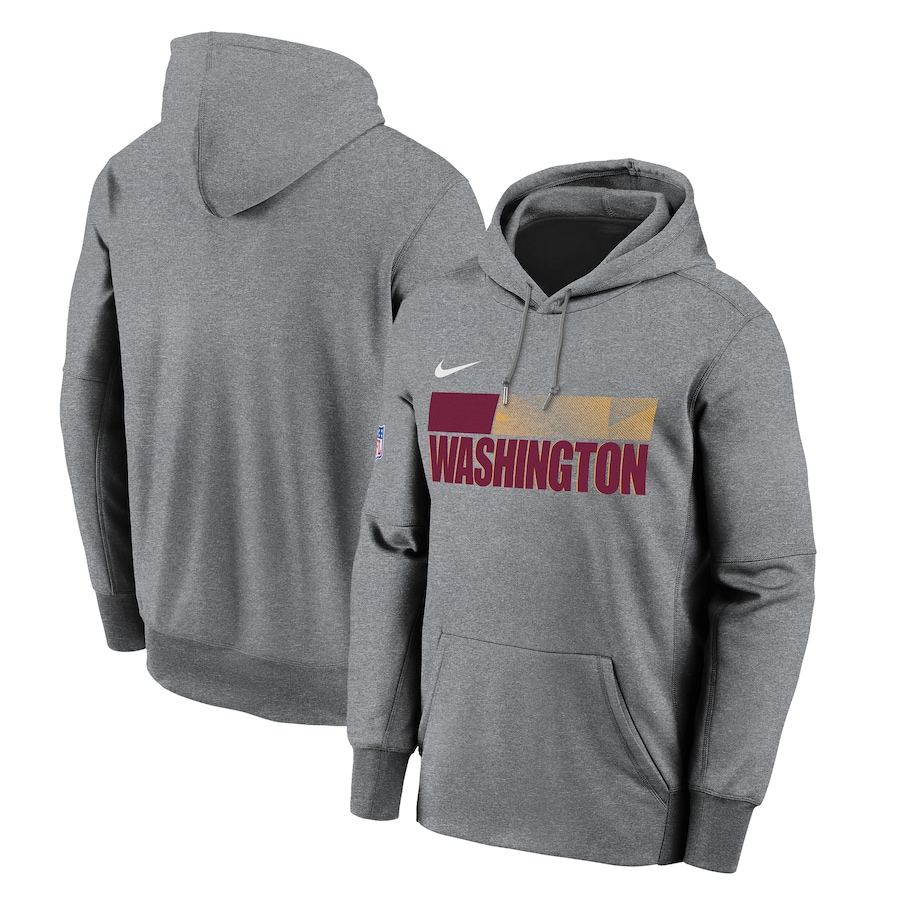 Washington Football Team Football Charcoal Sideline Impact Lockup Performance Pullover Hoodie - Man