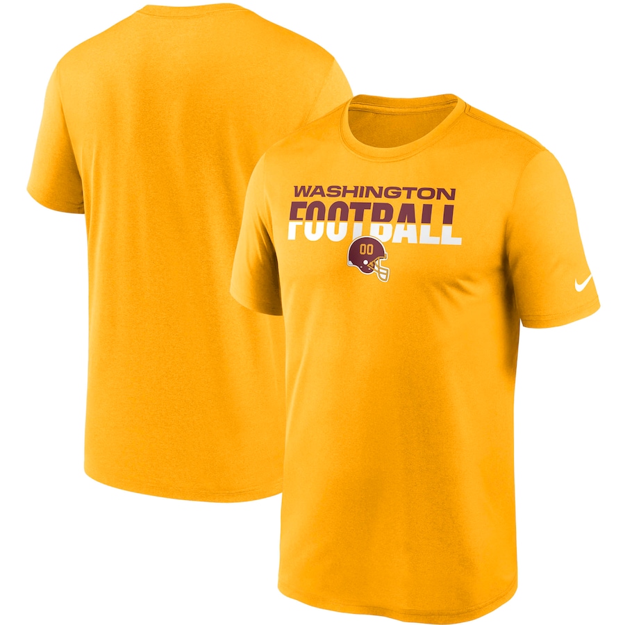 Washington Football Team Football Gold Legend Local Phrase Performance T-Shirt - Man Washington Football Team Football Gold Legend Local Phrase Performance T-Shirt - Man