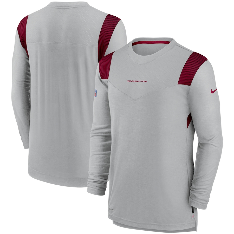 Washington Football Team Football Gray Sideline Player UV Performance Long Sleeve T-Shirt - Man