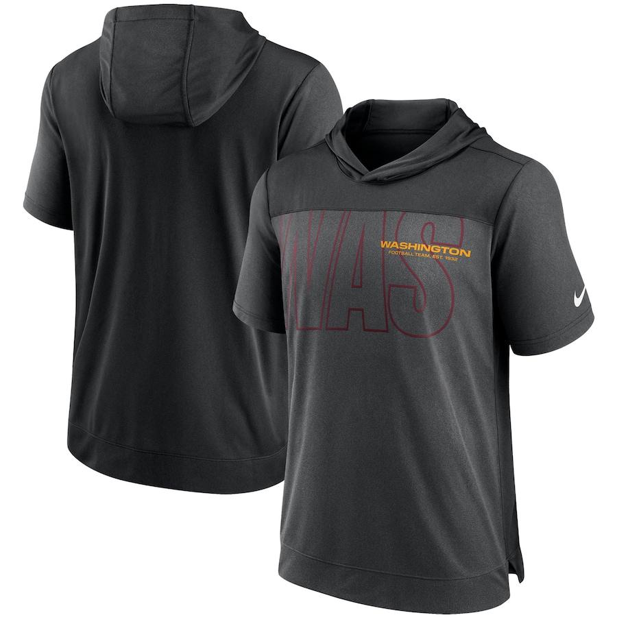 Washington Football Team Football Heathered Charcoal/Black Performance Hoodie T-Shirt - Man Washington Football Team Football Heathered Charcoal/Black Performance Hoodie T-Shirt - Man