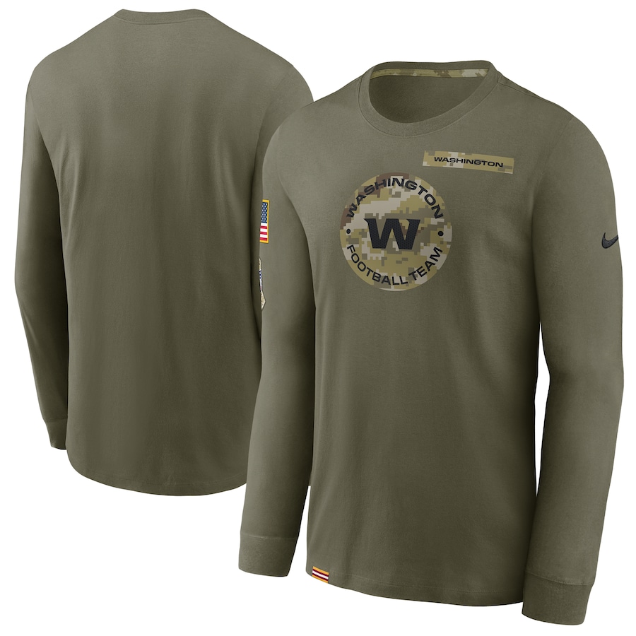 Washington Football Team Football Olive 2021 Salute To Service Performance Long Sleeve T-Shirt - Man Washington Football Team Football Olive 2021 Salute To Service Performance Long Sleeve T-Shirt - Man