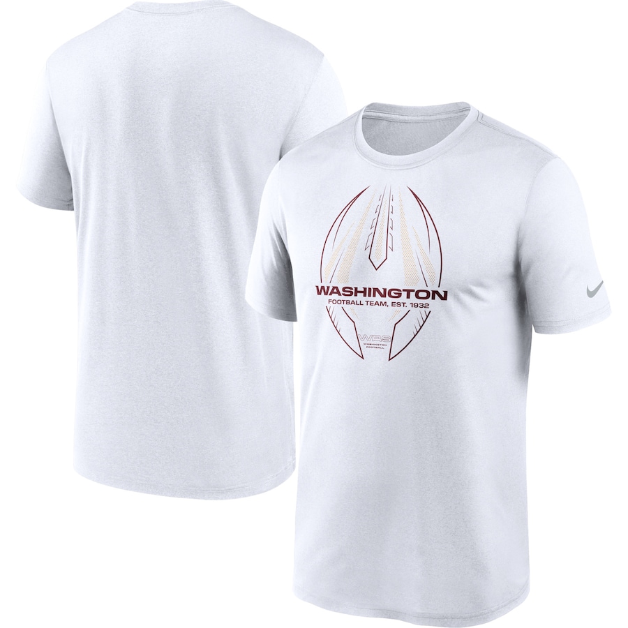 Washington Football Team Football White Legend Icon Logo Performance T-Shirt - Man