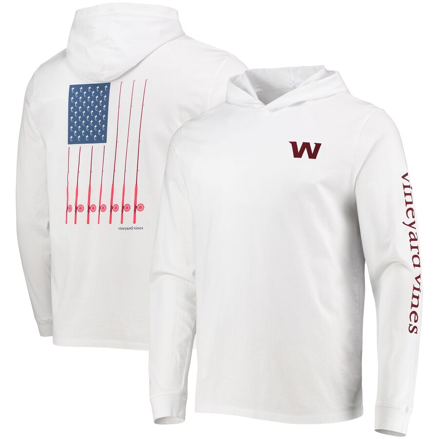 Washington Football Team Vineyard Vines White Hoodie Long Sleeve T-Shirt - Man Washington Football Team Vineyard Vines White Hoodie Long Sleeve T-Shirt - Man
