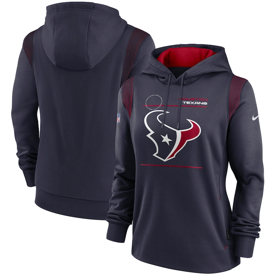 Houston Texans Football Navy Sideline Performance Pullover Hoodie - Woman Houston Texans Football Navy Sideline Performance Pullover Hoodie - Woman