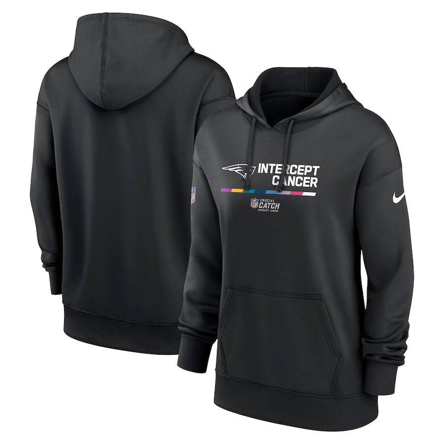 New England Patriots Football Black 2022 NFL Crucial Catch Therma Performance Pullover Hoodie - Woman New England Patriots Football Black 2022 NFL Crucial Catch Therma Performance Pullover Hoodie - Woman