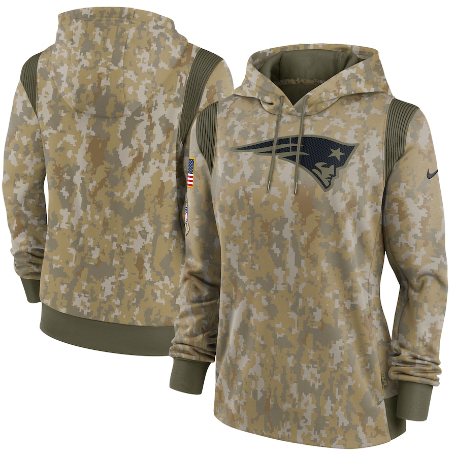 New England Patriots Football Olive 2021 Salute To Service Therma Performance Pullover Hoodie - Woman New England Patriots Football Olive 2021 Salute To Service Therma Performance Pullover Hoodie - Woman