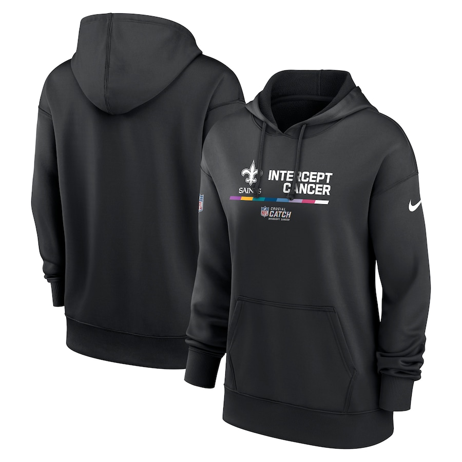 New Orleans Saints Football Black 2022 NFL Crucial Catch Therma Performance Pullover Hoodie - Woman New Orleans Saints Football Black 2022 NFL Crucial Catch Therma Performance Pullover Hoodie - Woman