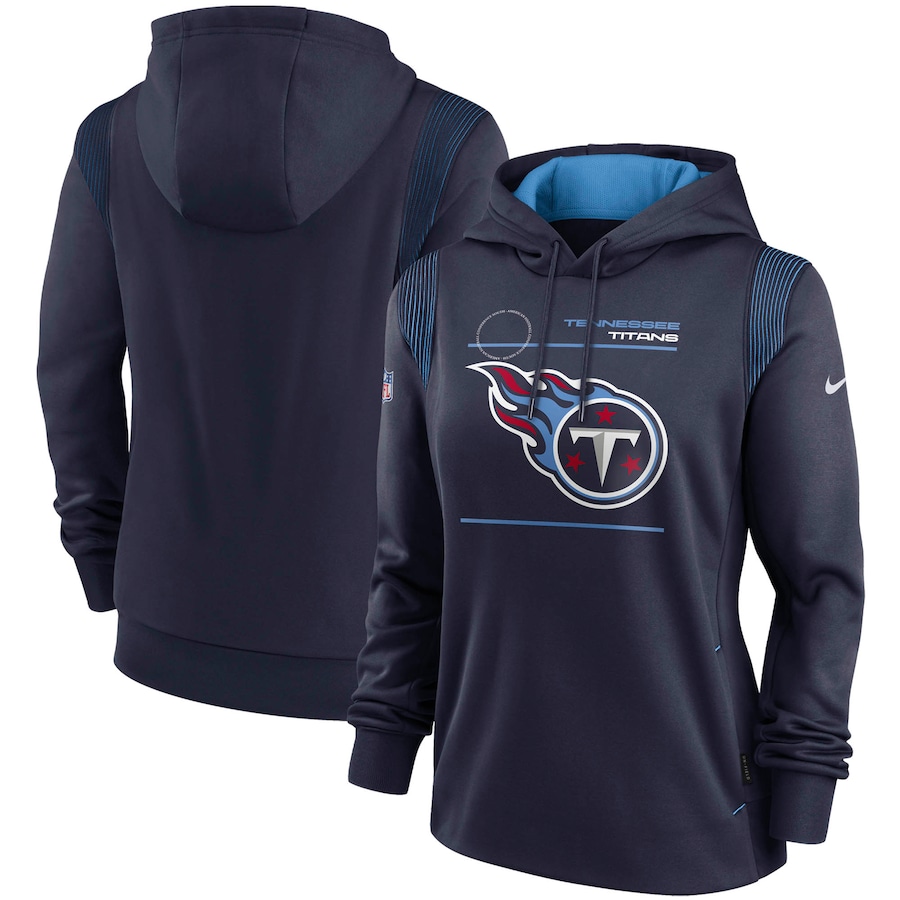 Tennessee Titans Football Navy Sideline Performance Pullover Hoodie - Woman