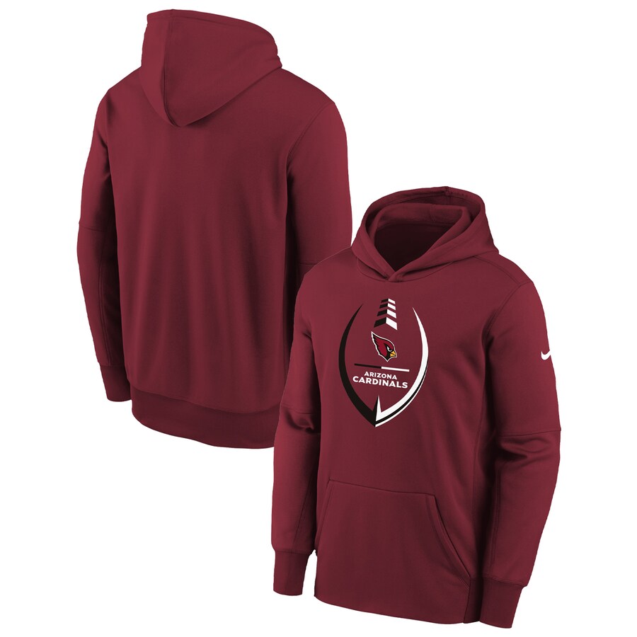 Arizona Cardinals Football Cardinal Icon Performance Pullover Hoodie - Youth Boys