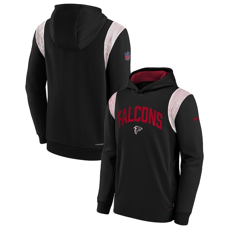 Atlanta Falcons Football Black Sideline Fleece Performance Pullover Hoodie - Youth Boys