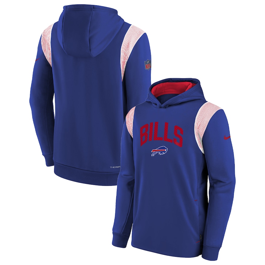 Buffalo Bills Football Royal Sideline Fleece Performance Pullover Hoodie - Youth Boys