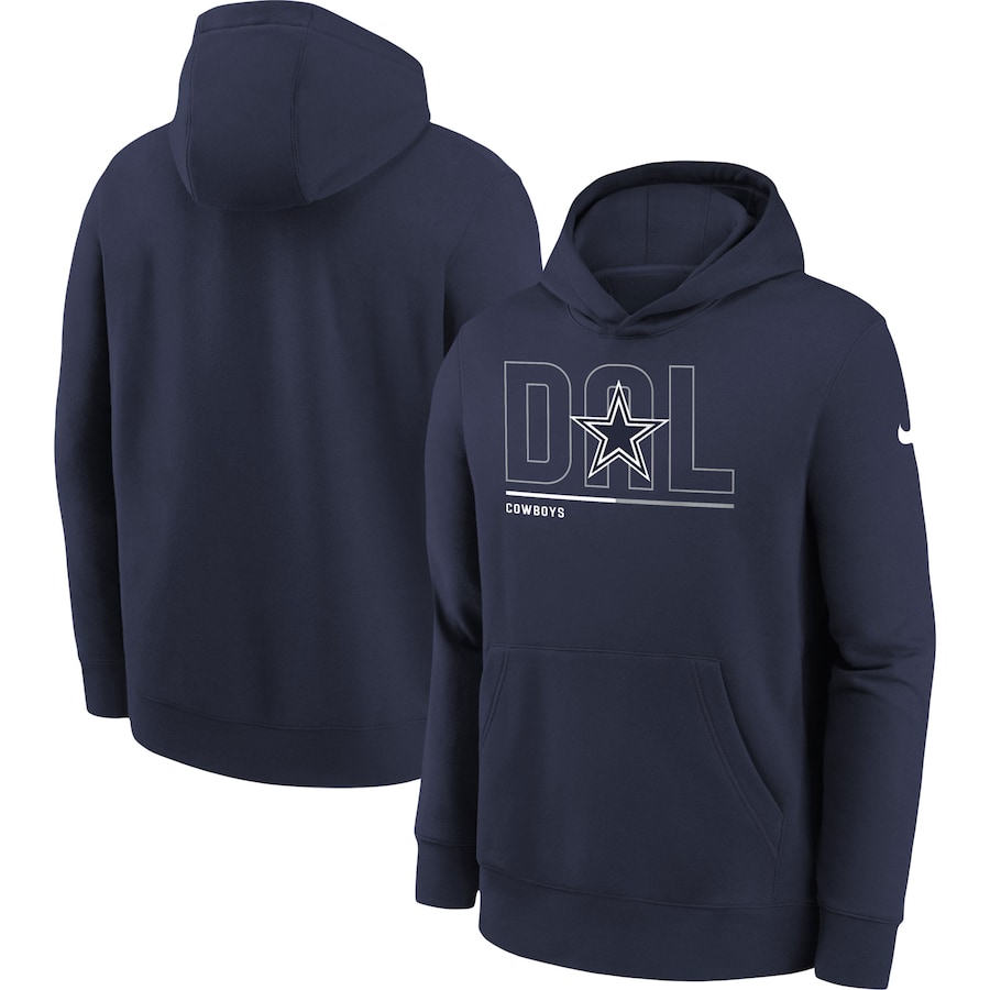 Dallas Cowboys Football Navy City Code Pullover Hoodie - Youth Boys