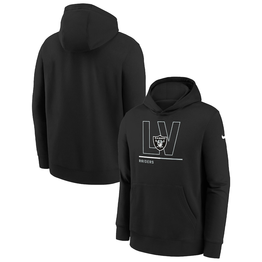 Las Vegas Raiders Football Black City Code Pullover Hoodie - Youth Boys Las Vegas Raiders Football Black City Code Pullover Hoodie - Youth Boys