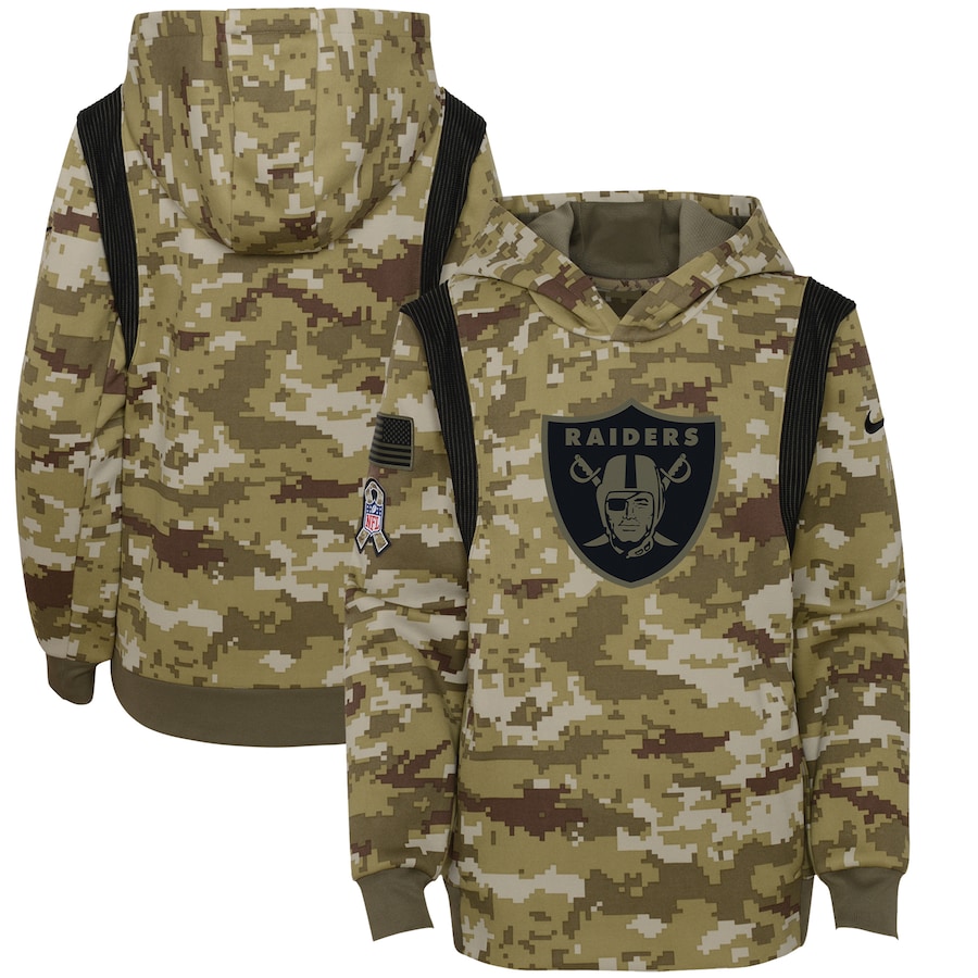 Las Vegas Raiders Football Olive 2021 Salute To Service Therma Performance Pullover Hoodie - Youth Boys Las Vegas Raiders Football Olive 2021 Salute To Service Therma Performance Pullover Hoodie - Youth Boys