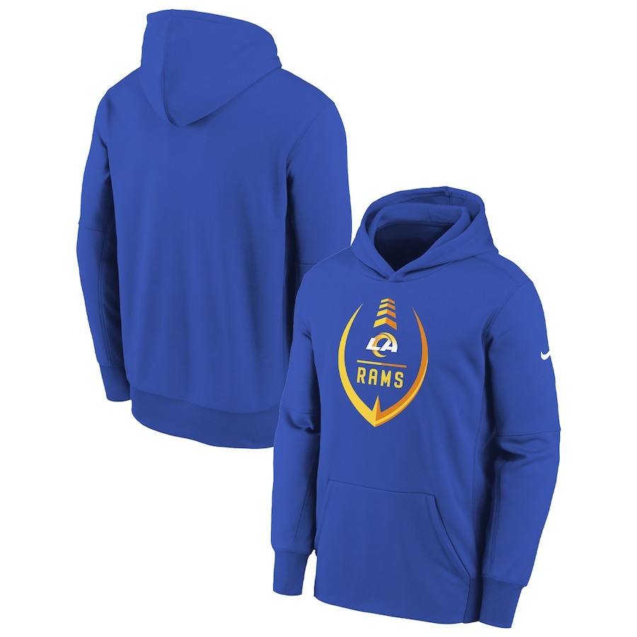 Los Angeles Rams Football Royal Icon Performance Pullover Hoodie - Youth Boys