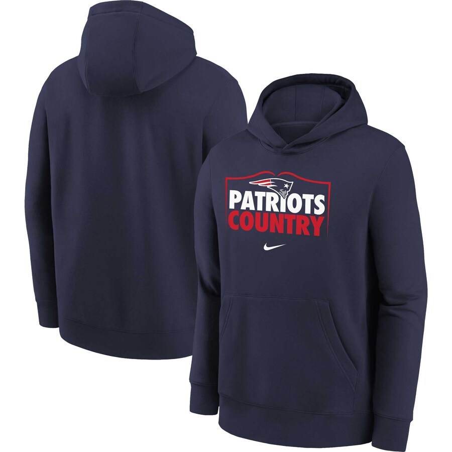 New England Patriots Football Navy Hometown Collection Pullover Hoodie - Youth Boys New England Patriots Football Navy Hometown Collection Pullover Hoodie - Youth Boys