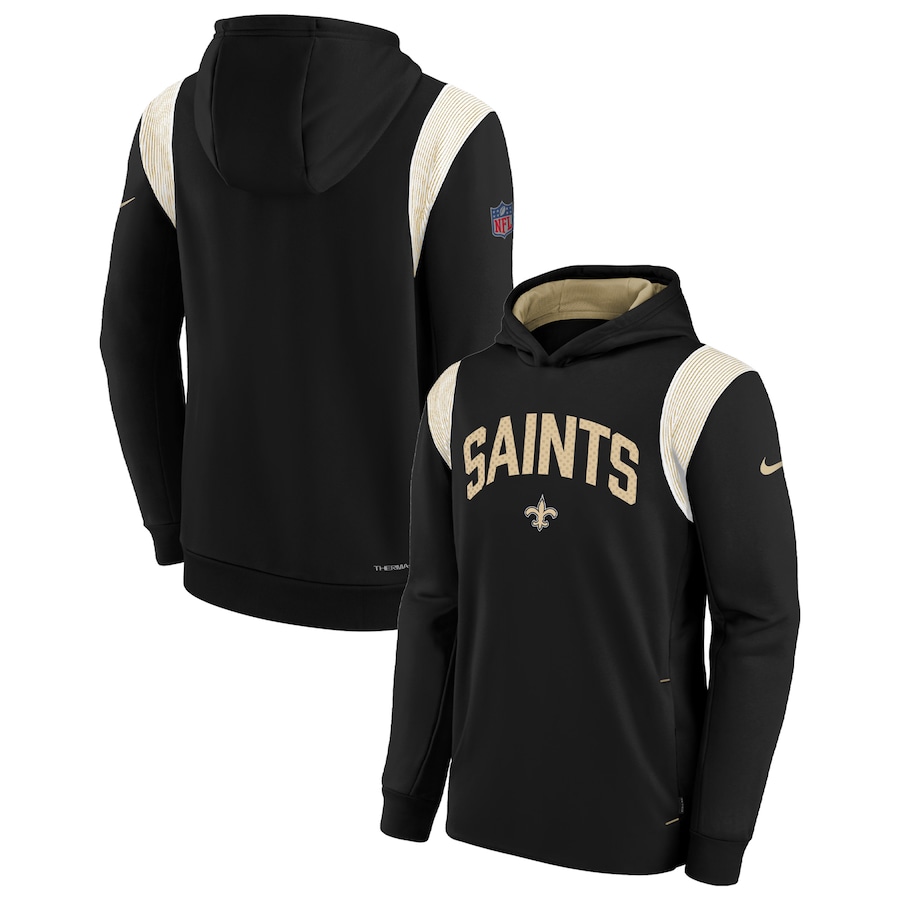 New Orleans Saints Football Black Sideline Fleece Performance Pullover Hoodie - Youth Boys New Orleans Saints Football Black Sideline Fleece Performance Pullover Hoodie - Youth Boys