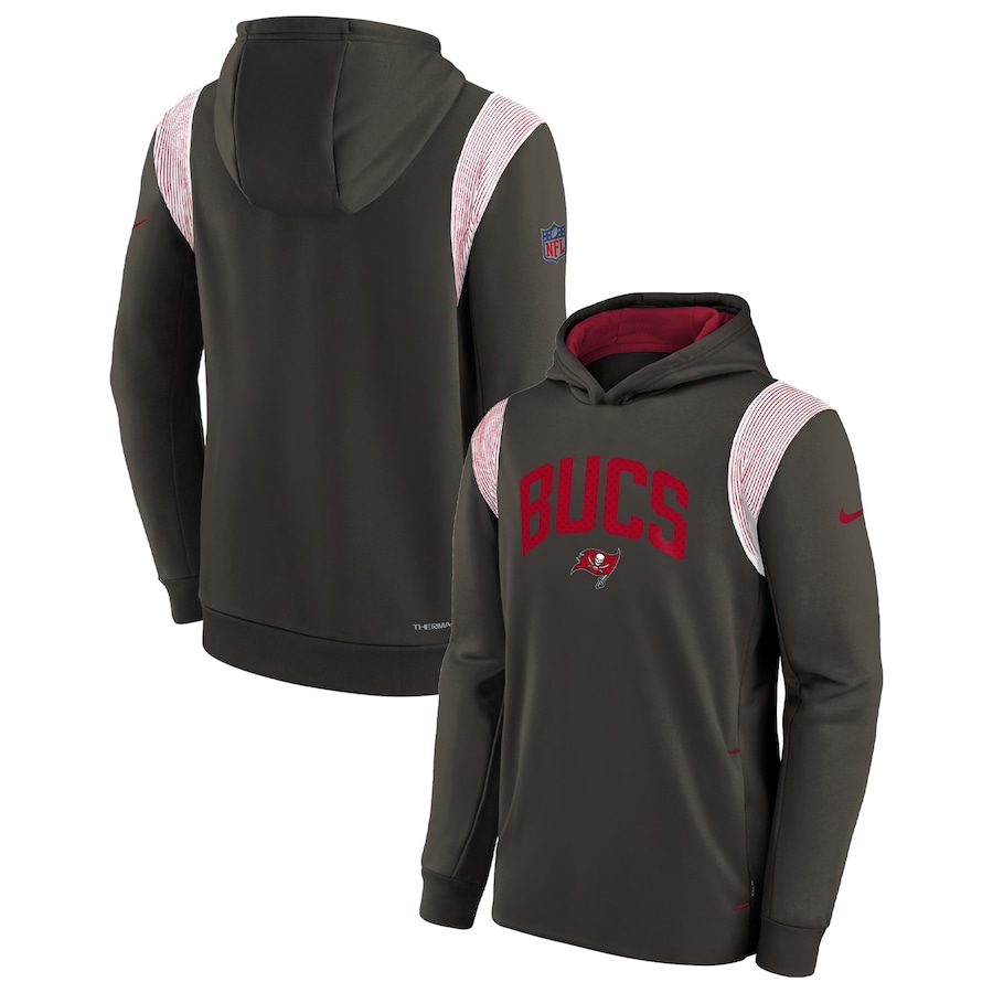 Tampa Bay Buccaneers Football Pewter Sideline Fleece Performance Pullover Hoodie - Youth Boys