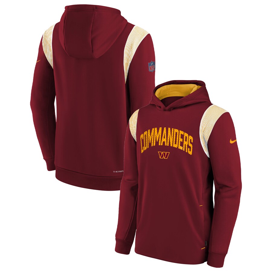 Washington Commanders Football Burgundy Sideline Fleece Performance Pullover Hoodie - Youth Boys